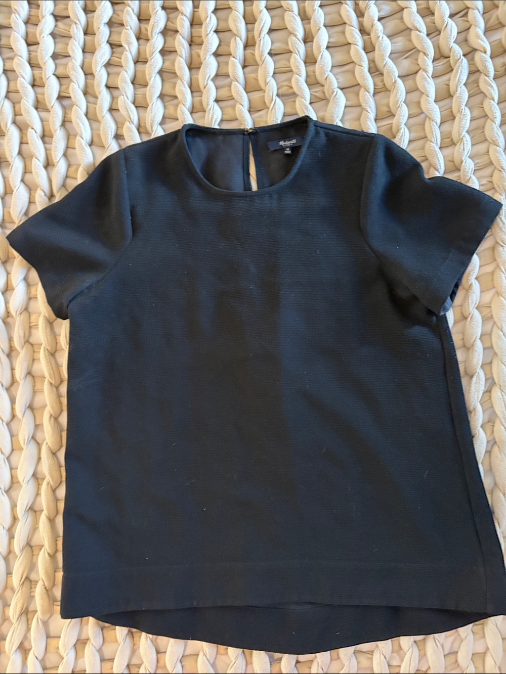 Madewell Black Short Sleeve Textured Crew Top